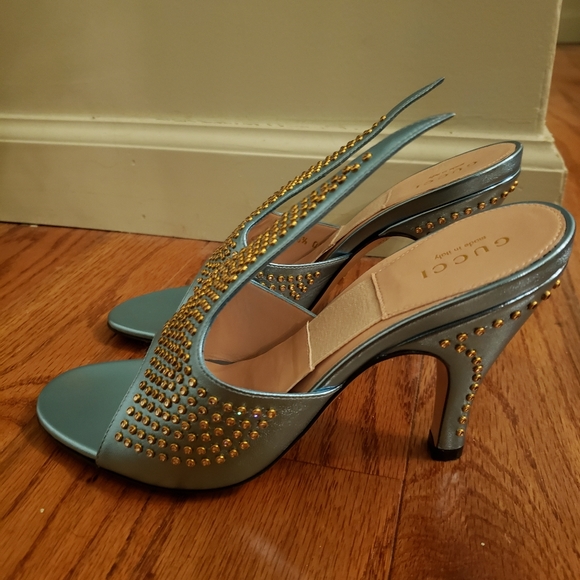 Gucci Exaggerated Point Rhinestone Mules - Picture 9 of 16